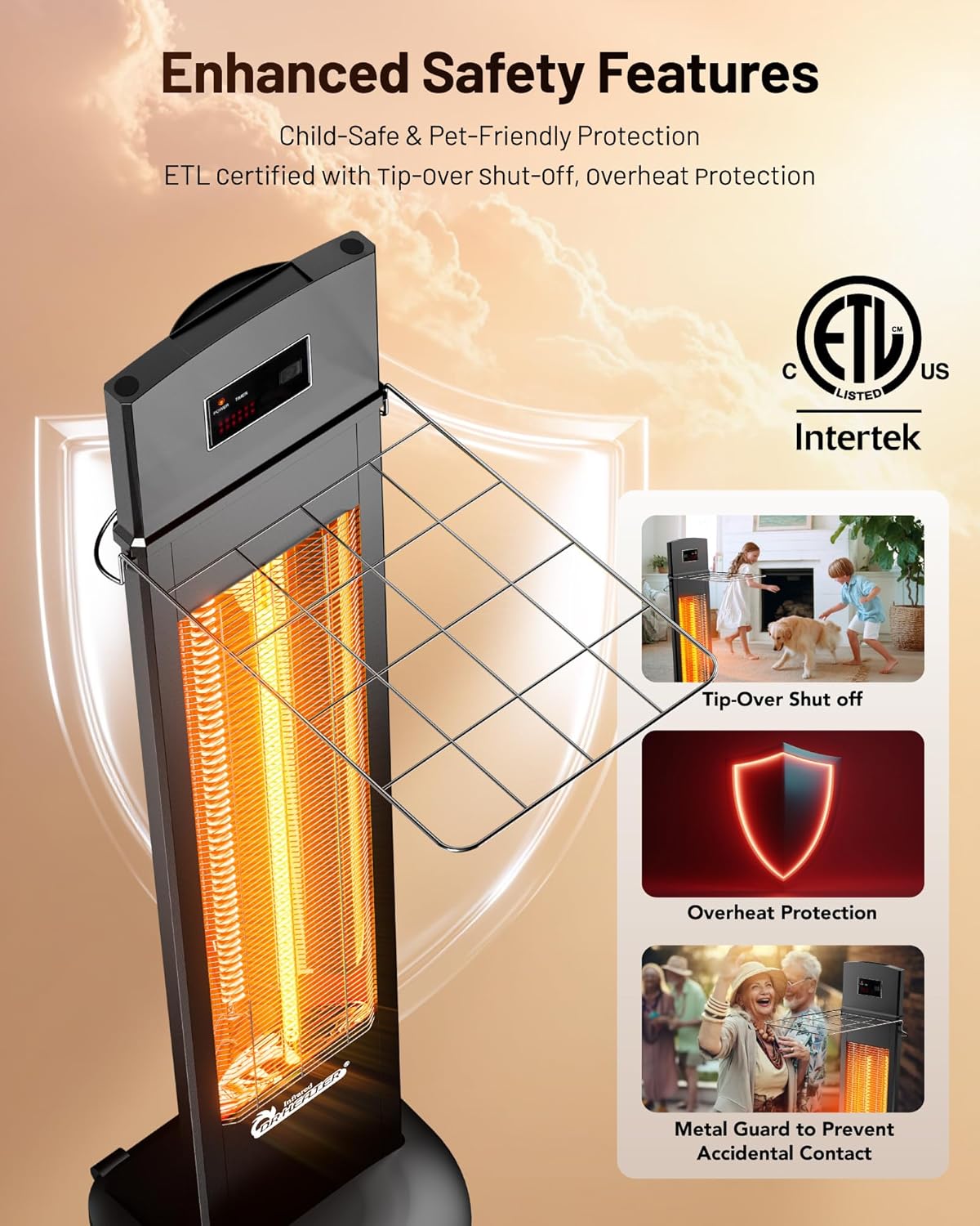1500W Infrared Space Heater with Remote, 3 Heat Settings and Mounting Options - reference gallery 5