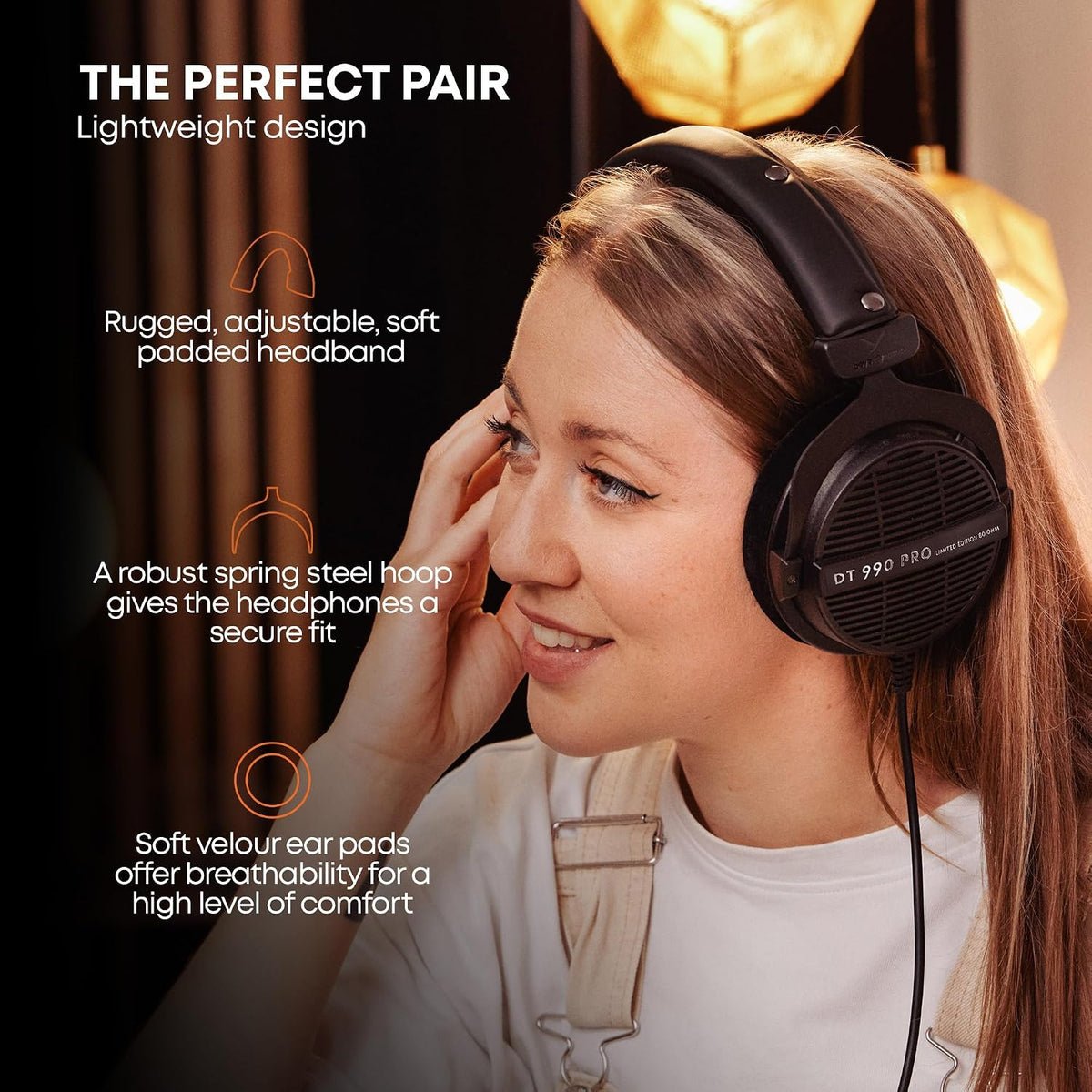 beyerdynamic DT 990 PRO 80 Ohm Open-Back Studio Headphones, Black