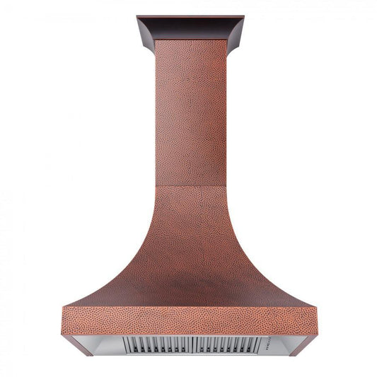 ZLINE 30 in. Wall Range Hood Designer Series Hand-Hammered Copper Finish 4-Speed Ventilation 500 CFM (8632H-30)