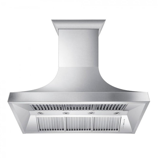 ZLINE 48 in Wall Mount Range Hood Satin Stainless Steel Ducted Designer Series 8632S (8632S-48)