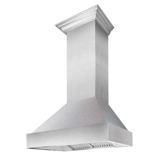 ZLINE 30 in. Wall Mount Range Hood Satin Stainless Steel Finish 4-Speed Fan (8654SN-30)