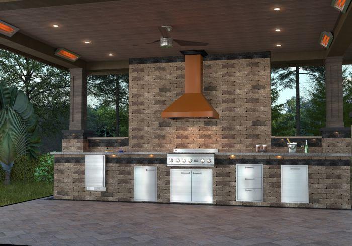 ZLINE 48 Inch Wall Mount Range Hood Copper Finish with Crown Molding (8667C-48)