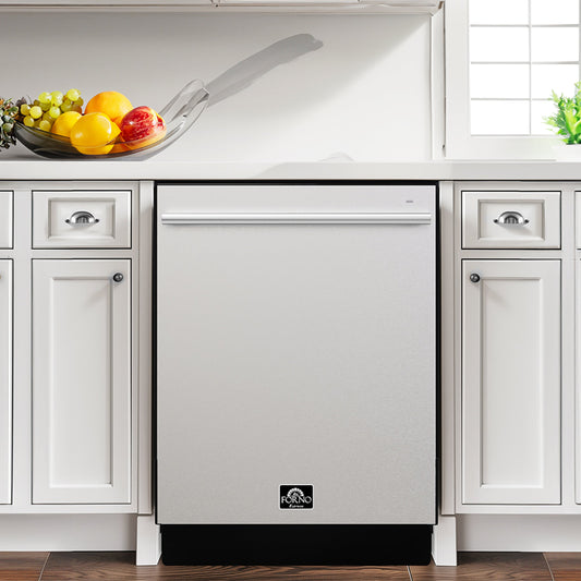 FORNO Romano 24-Inch Built-In Tall Tub Dishwasher, Stainless Steel, Model FDWBI8035-24S