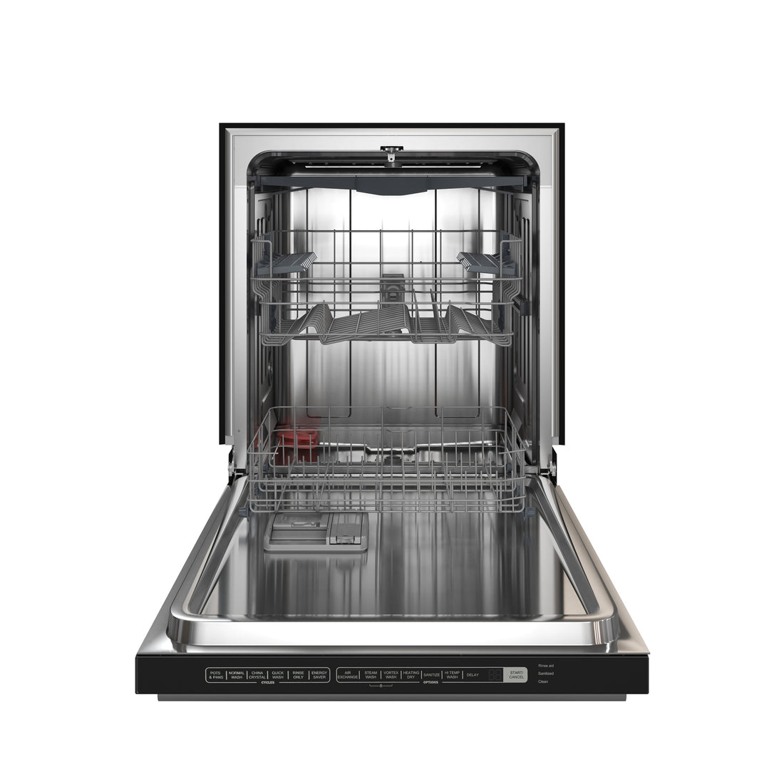 Forno Pozzo 24-Inch Built-In Dishwasher, Black with Antique Brass Handle (Model FDWBI8067-24BLK)