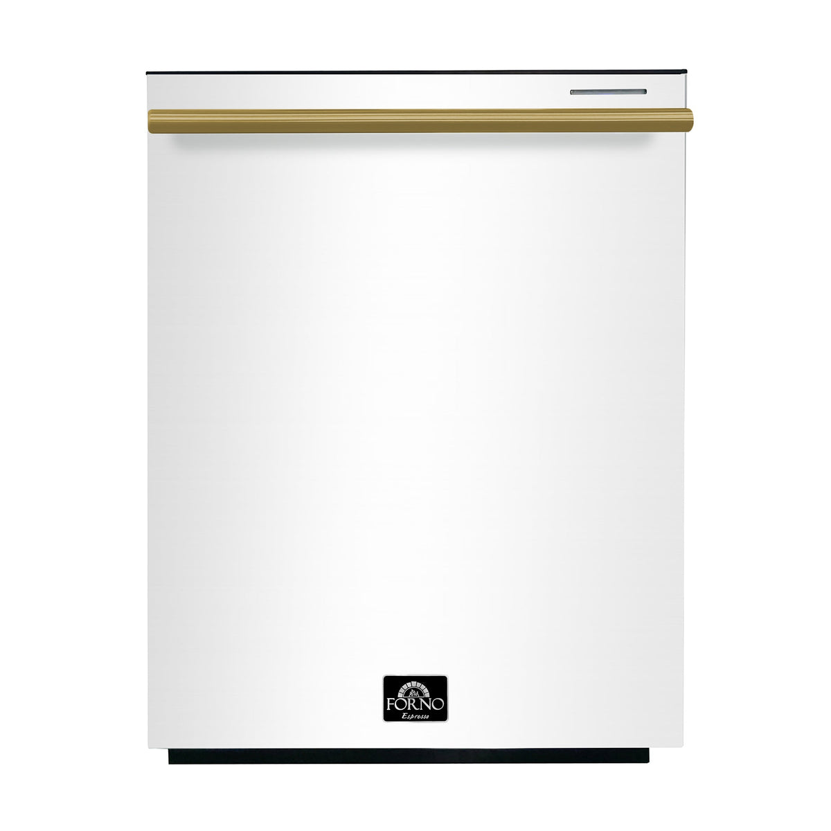 FORNO Pozzo 24-Inch Built-In Dishwasher, White with Antique Brass Handles (Model FDWBI8067-24WHT)
