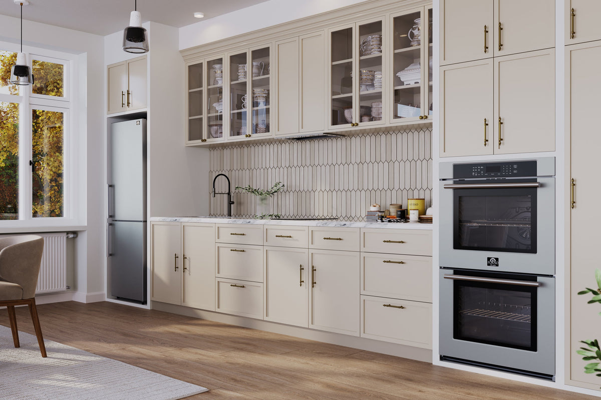 FORNO Villarosa 30-Inch Built-In Double Wall Oven, Stainless Steel, Self-Cleaning (Model FBOEL1365-30)