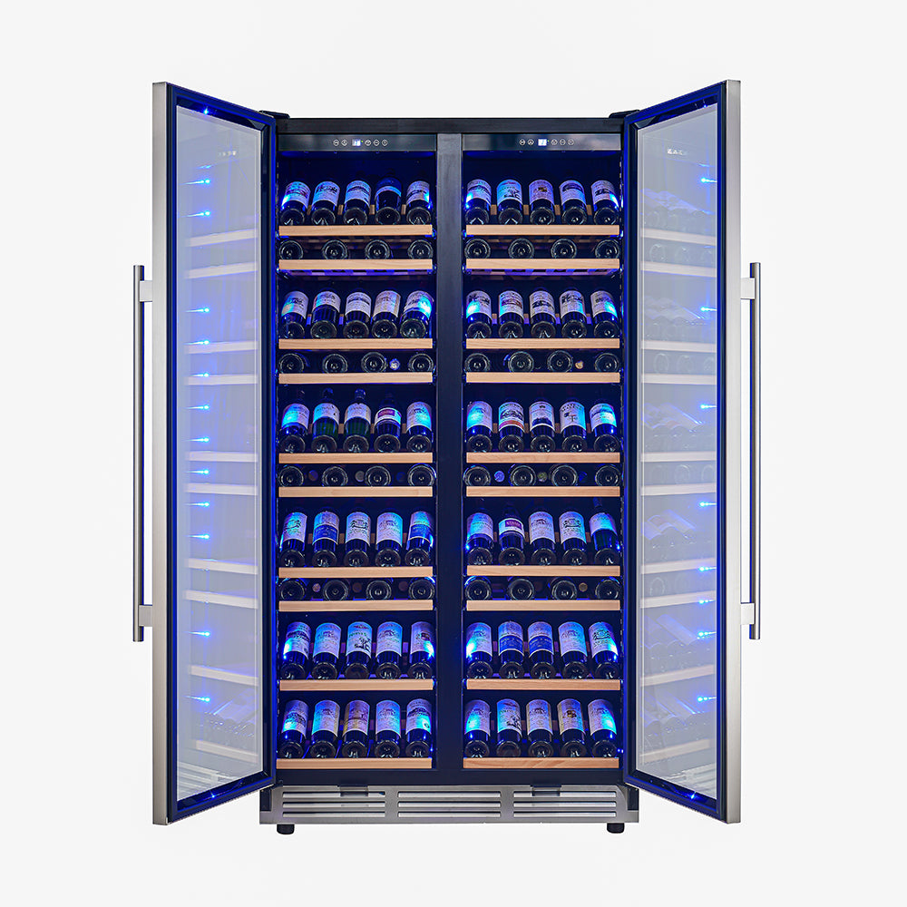 FORNO Vernazza 40-Inch Dual Zone Wine Cooler, 25.07 cu.ft., 166-Bottle Capacity, Stainless Steel (FWCDR6642-40S)