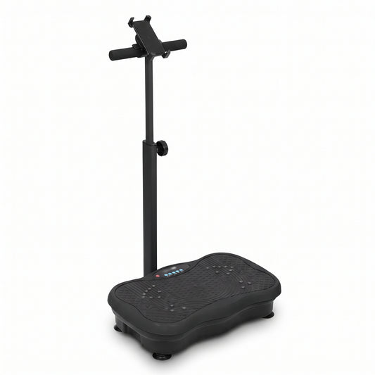 Breezy LX18 Vibration Plate Exercise Machine with Adjustable Handlebar & Phone Holder, Charcoal Black