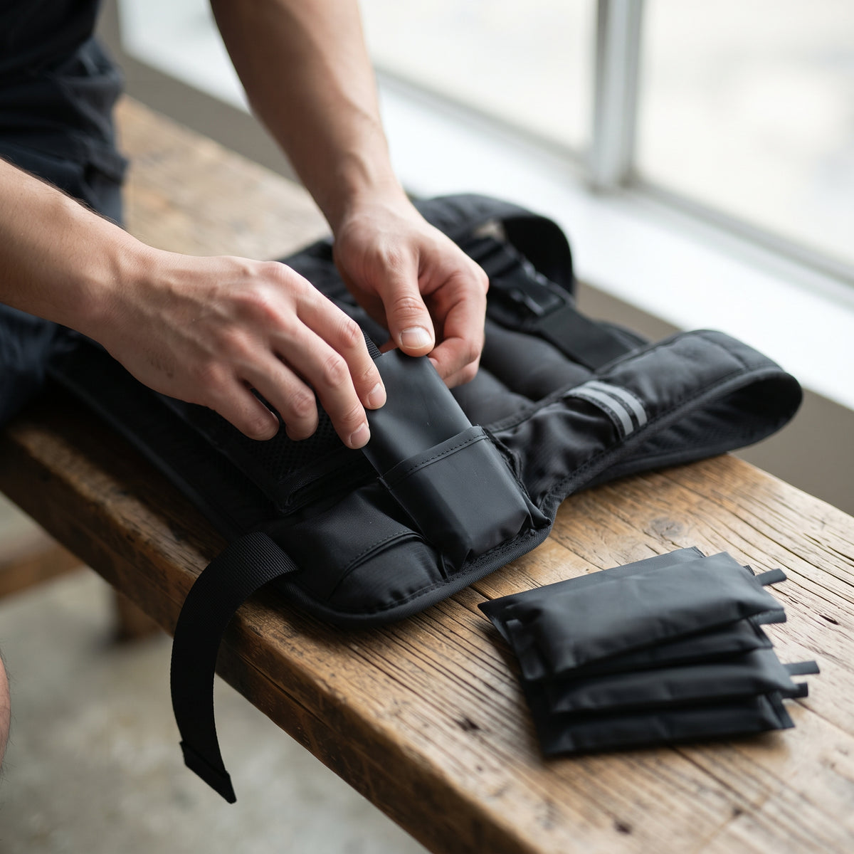 Breezy Classic U-Shaped Adjustable Weighted Vest, Black