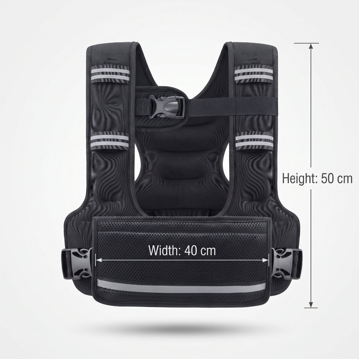 Breezy Classic U-Shaped Adjustable Weighted Vest, Black