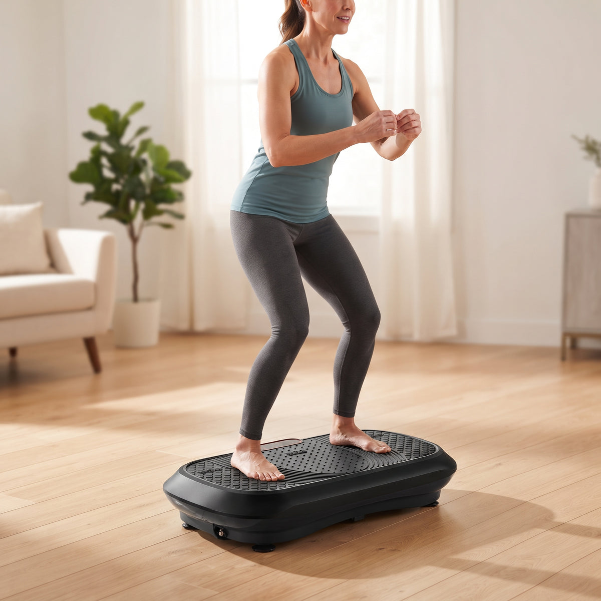 Breezy Waver Vibration Plate Exercise Machine, 99 Speeds, Resistance Bands