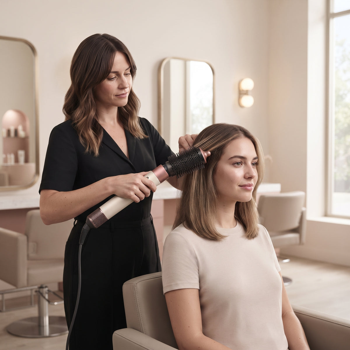 Dyson Airwrap i.d. HS08 Straight+Wavy Multi-Styler and Dryer, 6 Attachments with Soft Smoothing Brush