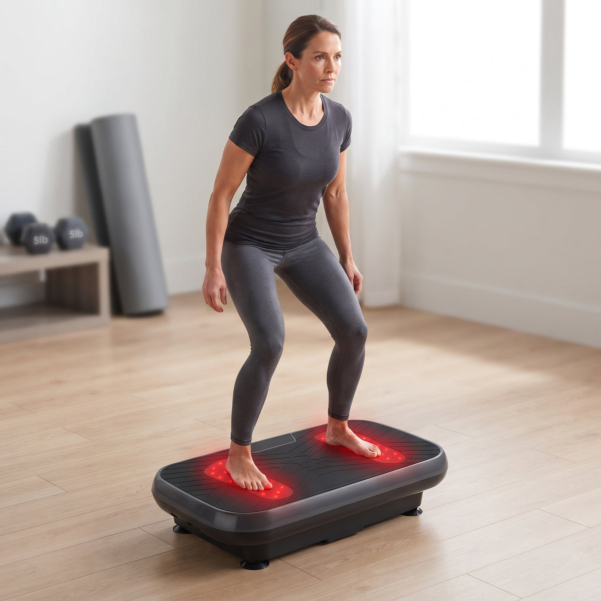 Breezy VibraRed Vibration Plate with Red & Near-Infrared Light, 99 Speeds