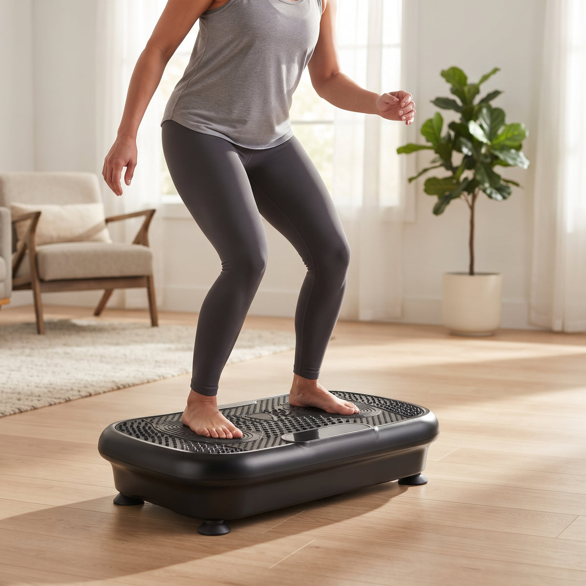 Breezy BT Pro Vibration Plate Exercise Machine, 120 Speeds, Bluetooth & Remote