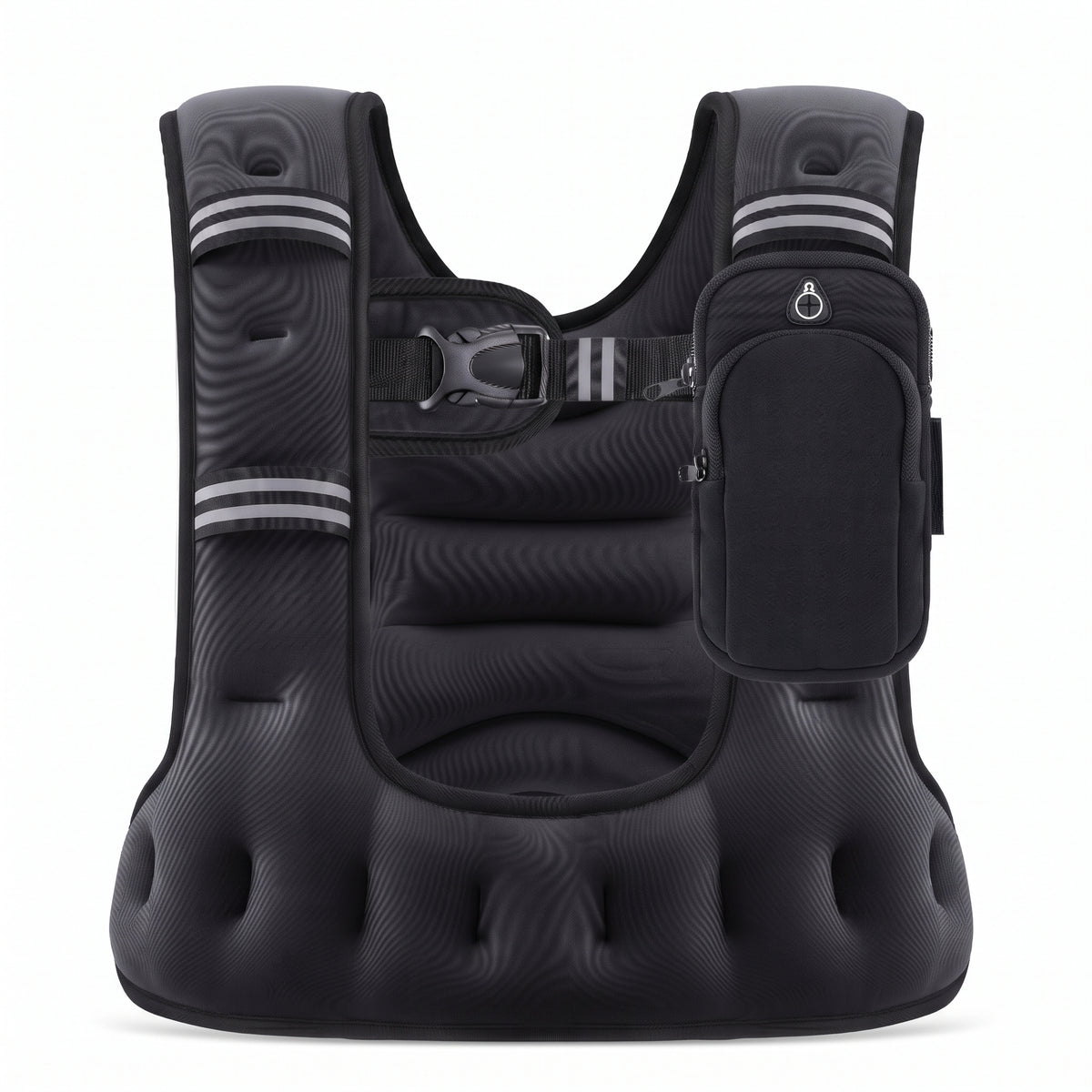 Breezy Classic U-Shaped Weighted Vest with Arm Pouch, 8-20 lb, Black