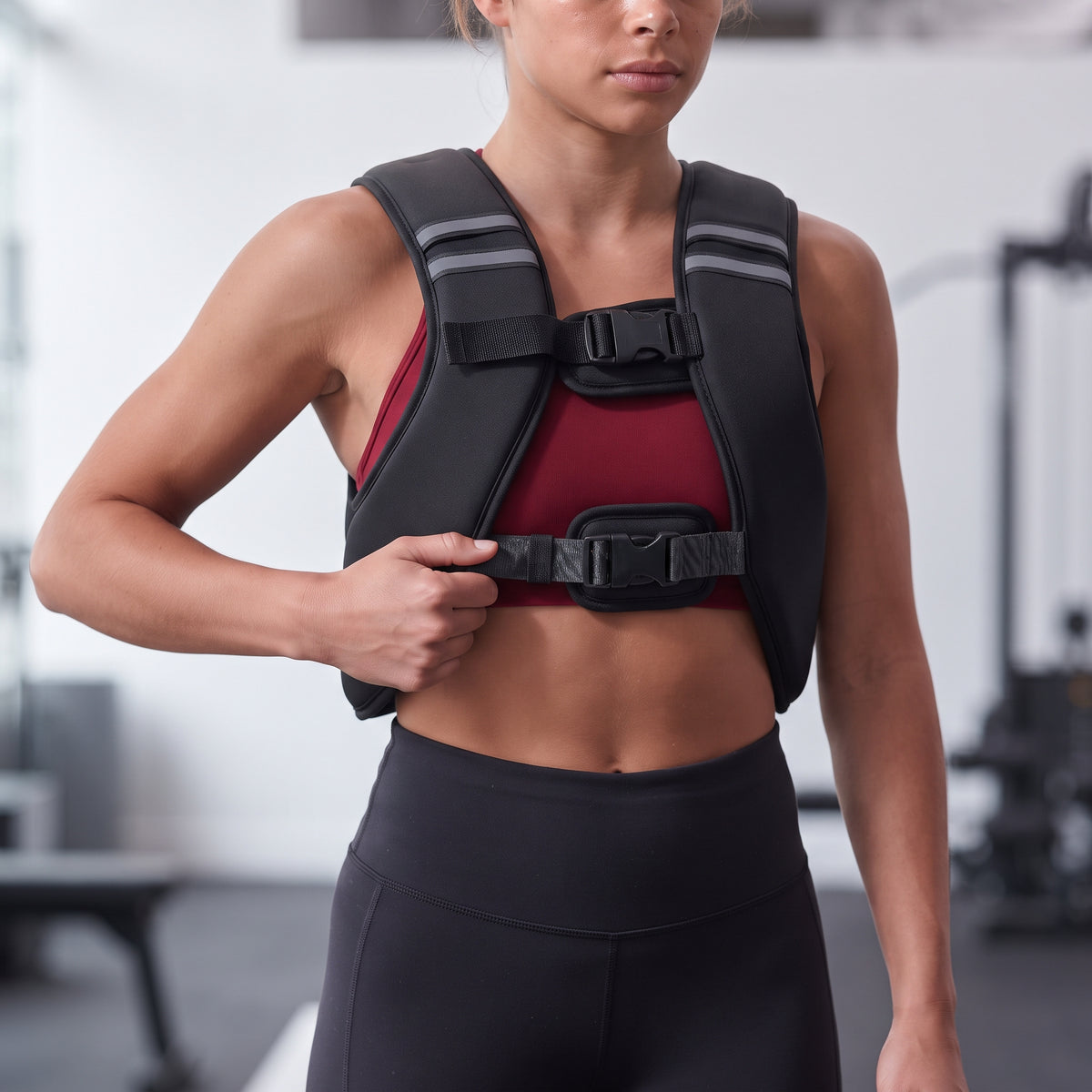 Breezy Z-Fit Slim Weighted Vest with Soft Iron Filling, 5-15 lb, Black
