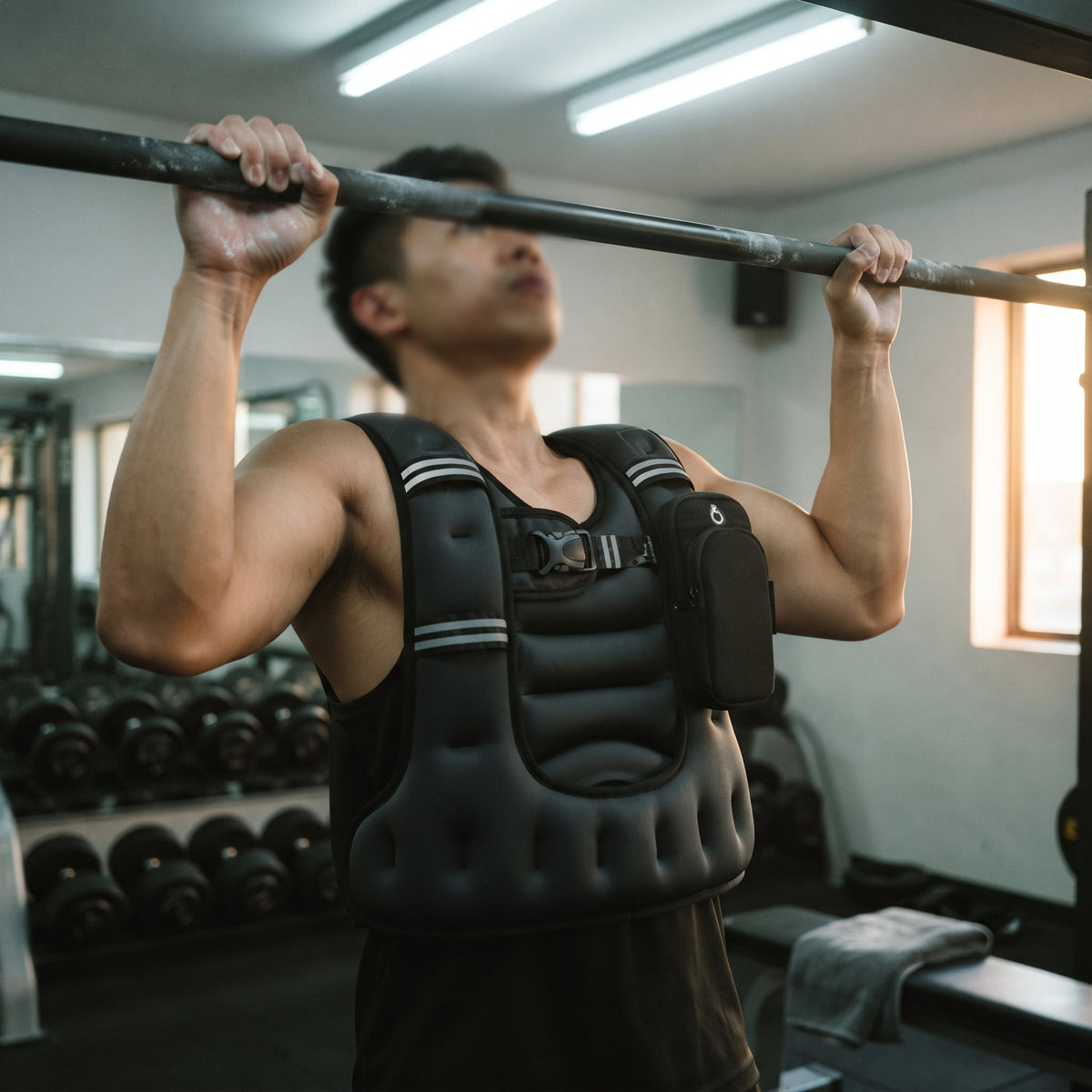 Breezy Classic U-Shaped Weighted Vest with Arm Pouch, 8-20 lb, Black