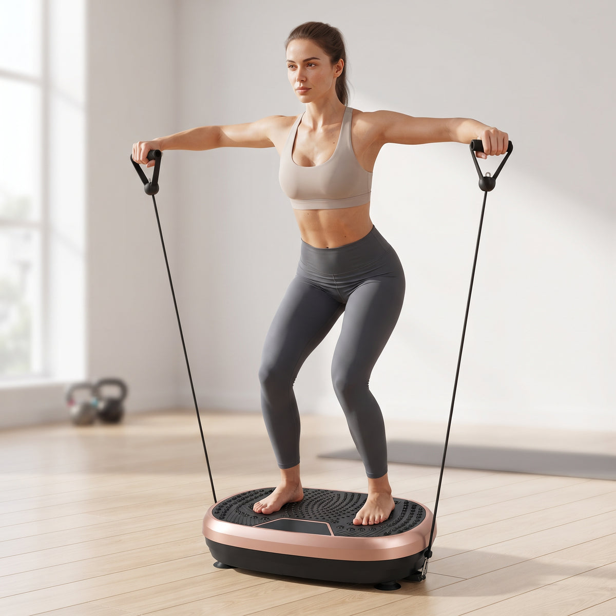 Breezy Fitpro Vibration Plate Exercise Machine, 99 Speeds, Loop Bands
