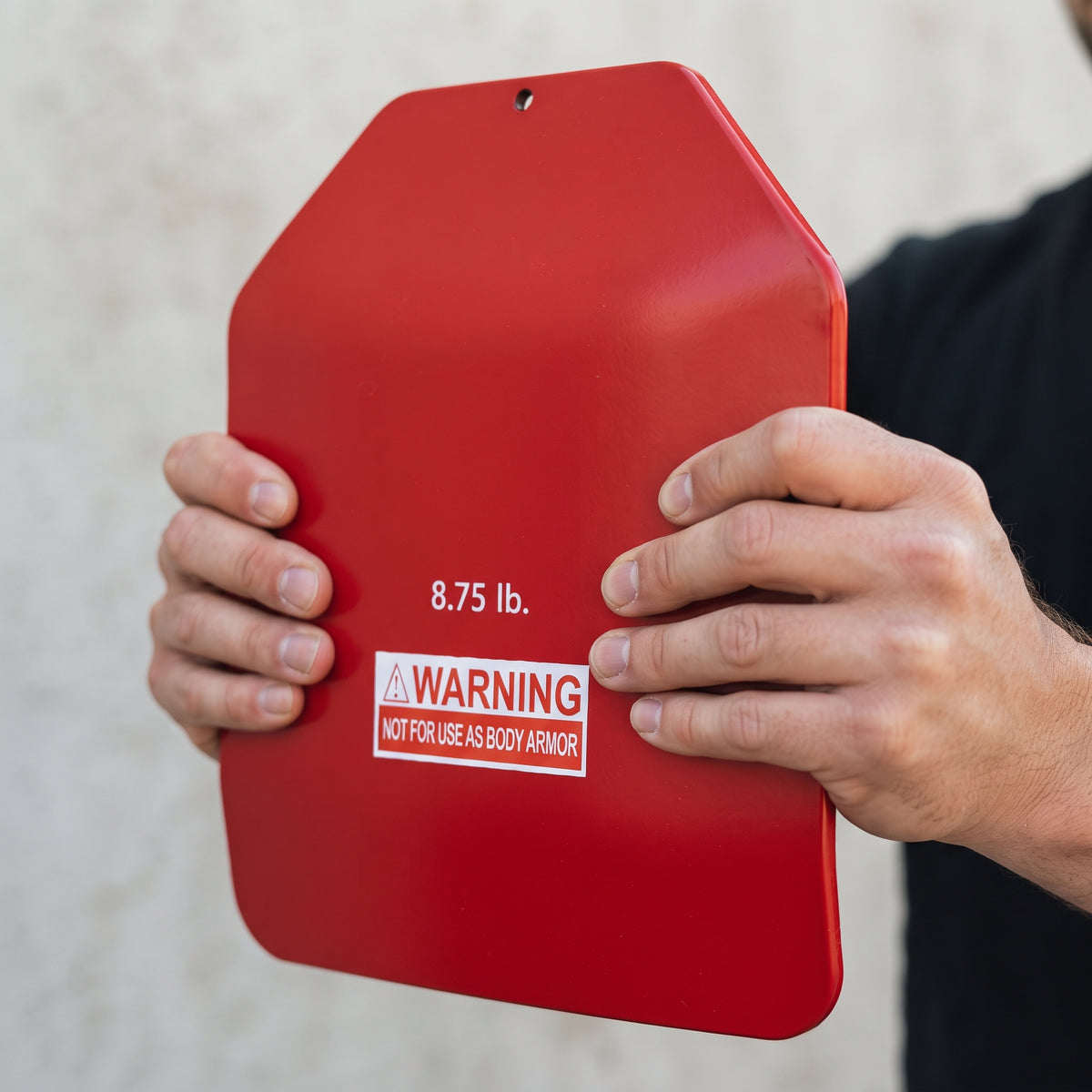 Breezy Curved Steel Weighted Vest Plates, 8.75 lb Each, 2-Pack, Red