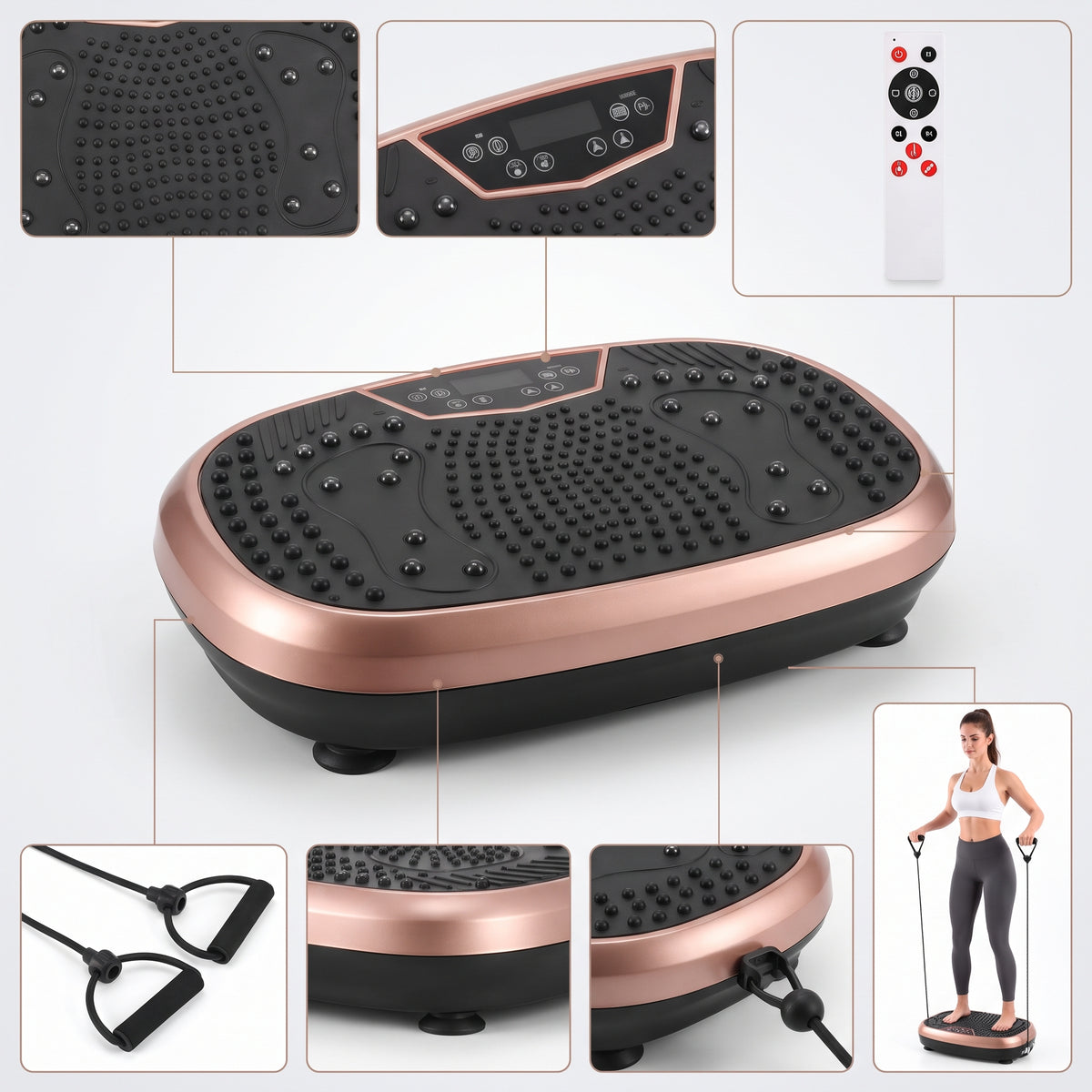 Breezy Fitpro Vibration Plate Exercise Machine, 99 Speeds, Loop Bands