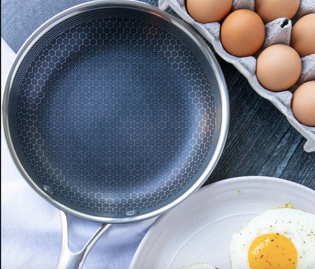 Stainless Steel Non-Stick Frying Pan with Honeycomb Surface