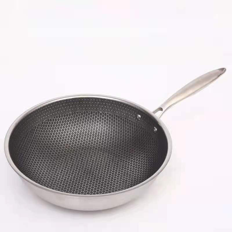 Stainless Steel Non-Stick Frying Pan with Honeycomb Surface
