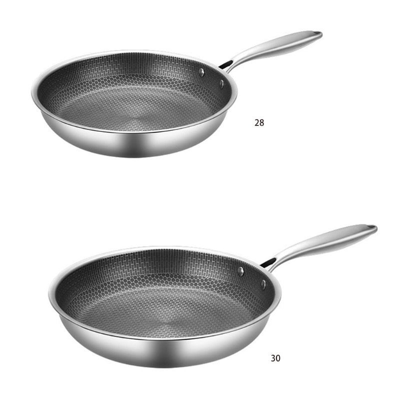 Stainless Steel Non-Stick Frying Pan with Honeycomb Surface