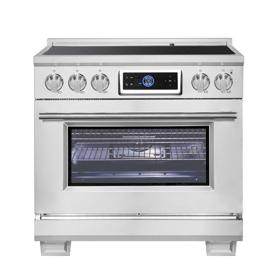 FORNO Maximus 36-Inch Induction Range, 5.36 cu. ft. Convection Oven with Air Fry and Sous Vide, Digital Display (Model FFSIN0968-36)