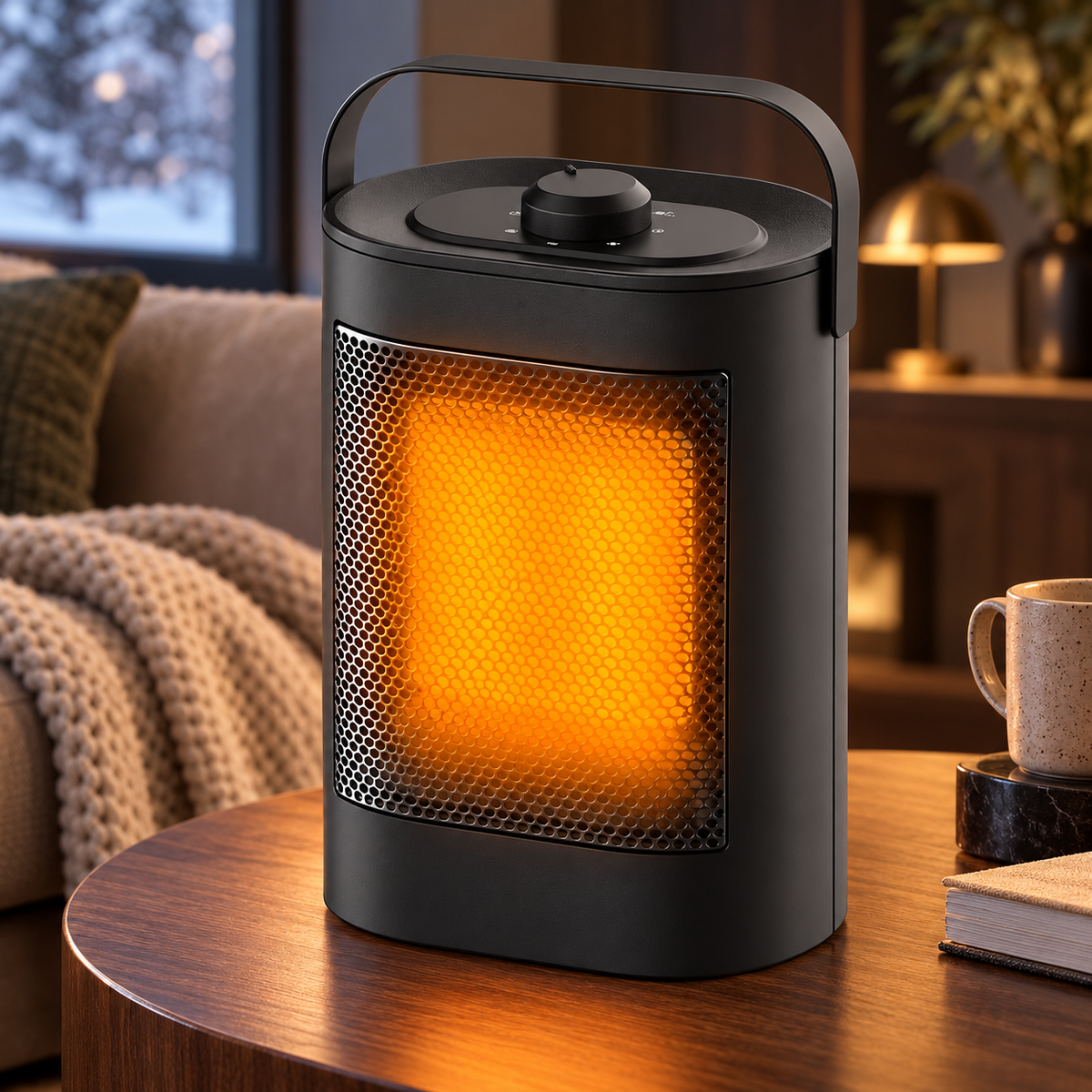 Compact Electric Space Heater with US Plug for Bedroom and Office - reference gallery 2
