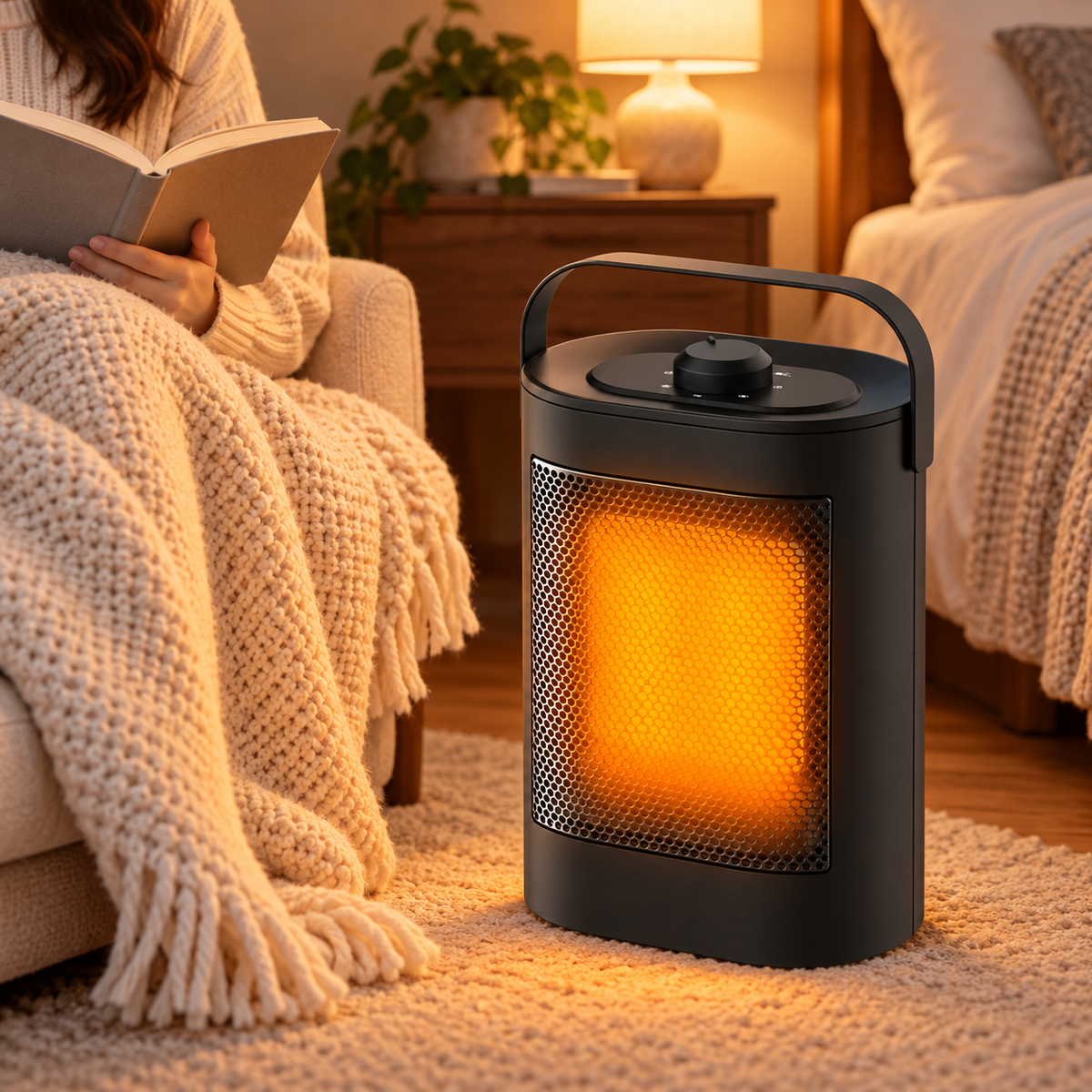 Compact Electric Space Heater with US Plug for Bedroom and Office - reference gallery 5