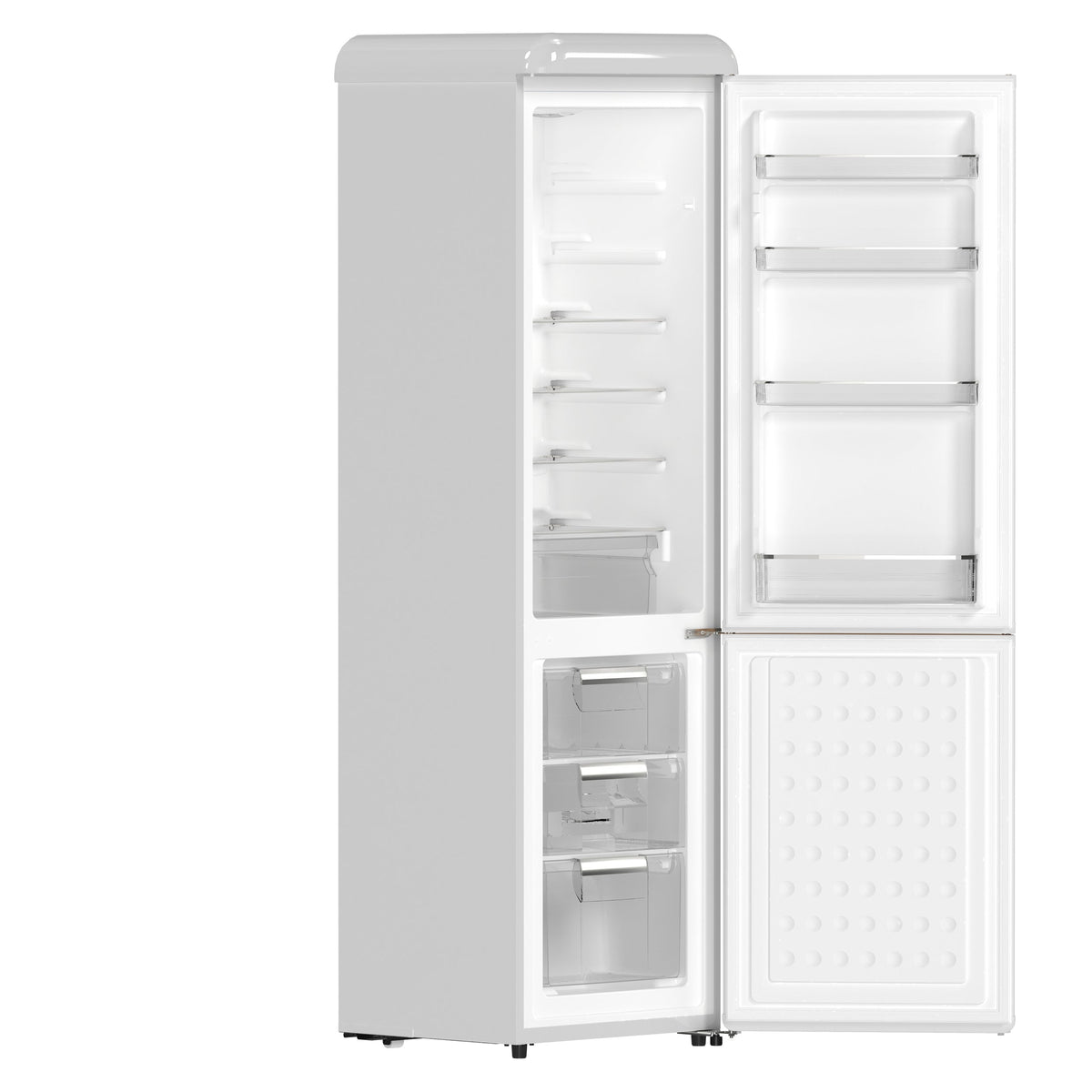 FORNO Storico 22-Inch Freestanding Retro Refrigerator, 9.0 cu. ft., White with Copper Accents, FFFFD1745-22WHT
