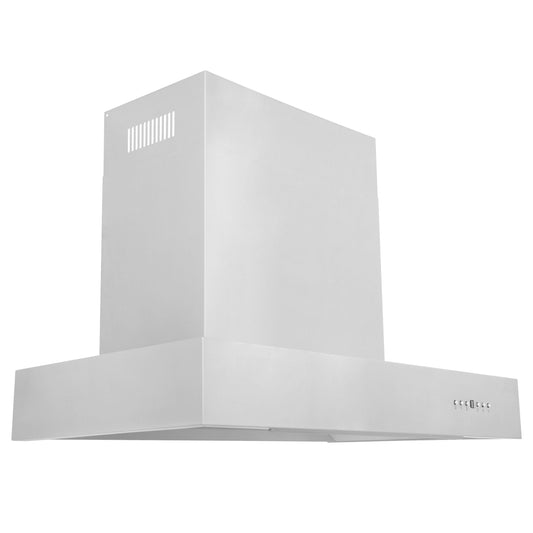 ZLINE 36 in. Wall Mount Range Hood 400 CFM Stainless Steel Ducted 4-Speed LED Lighting (KECOM-36)