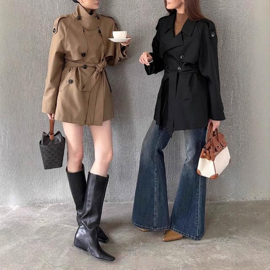 Petite Classic Trench Coat for Women – Short Sleeve Petite Fit