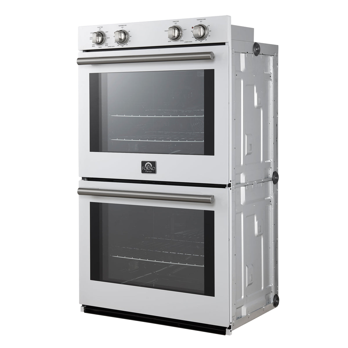FORNO Espresso Vomero 30-Inch Electric Double Wall Oven, 10.0 cu. ft., White with Stainless Steel Accents (FBOEL1324-30WHT)