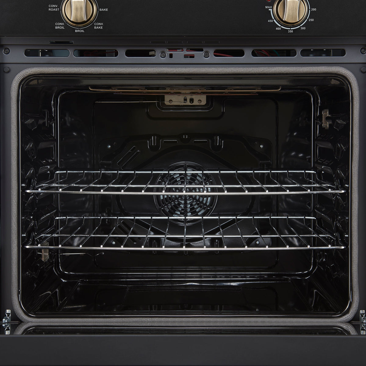 Forno Espresso Vomero 30-Inch Electric Single Wall Oven, 5.0 cu. ft., Black with Antique Brass Accents (Model FBOEL1370-30BLK)