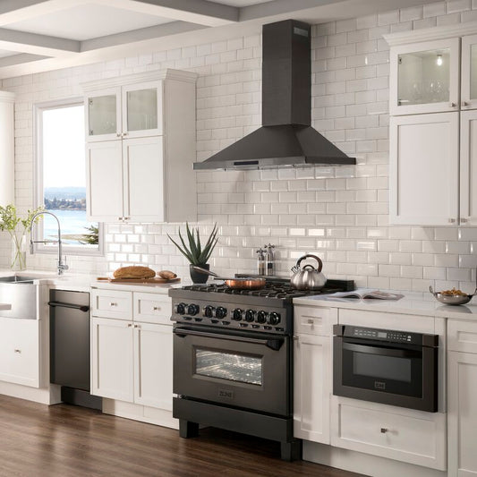 ZLINE 36 in Wall Mount Range Hood Convertible Black Stainless Steel 400 CFM (BSKBN-36)