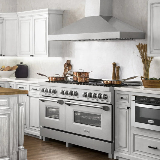 ZLINE 60 in. Legacy Dual Fuel Range, 7.4 cu. ft., 9 Burner Gas Cooktop, 2 Electric Convection Ovens, Stainless Steel with Satin Stainless Steel Doors (RA-SN-60)