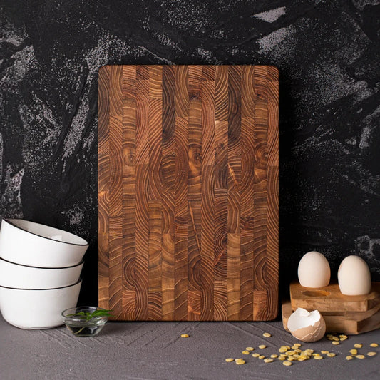 End-Grain Wooden Cutting Board for Chopping & Slicing