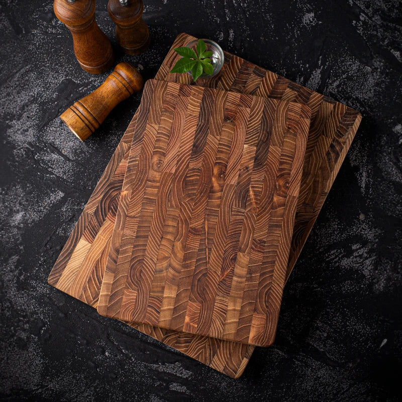 End-Grain Wooden Cutting Board for Chopping & Slicing
