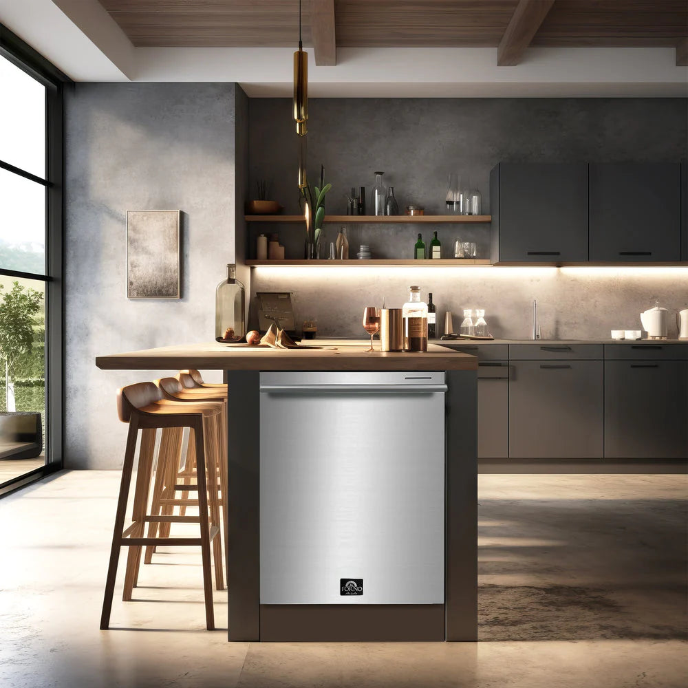Forno 24-Inch Built-In Tall Tub Dishwasher, Stainless Steel Tub, 45 dBA (Model FDWBI8067-24S)