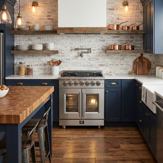 Forno Massimo 30 in. 4.32 cu. ft. Freestanding French Door Dual Fuel Range with 5 Sealed Burners (FFSGS6325-30)