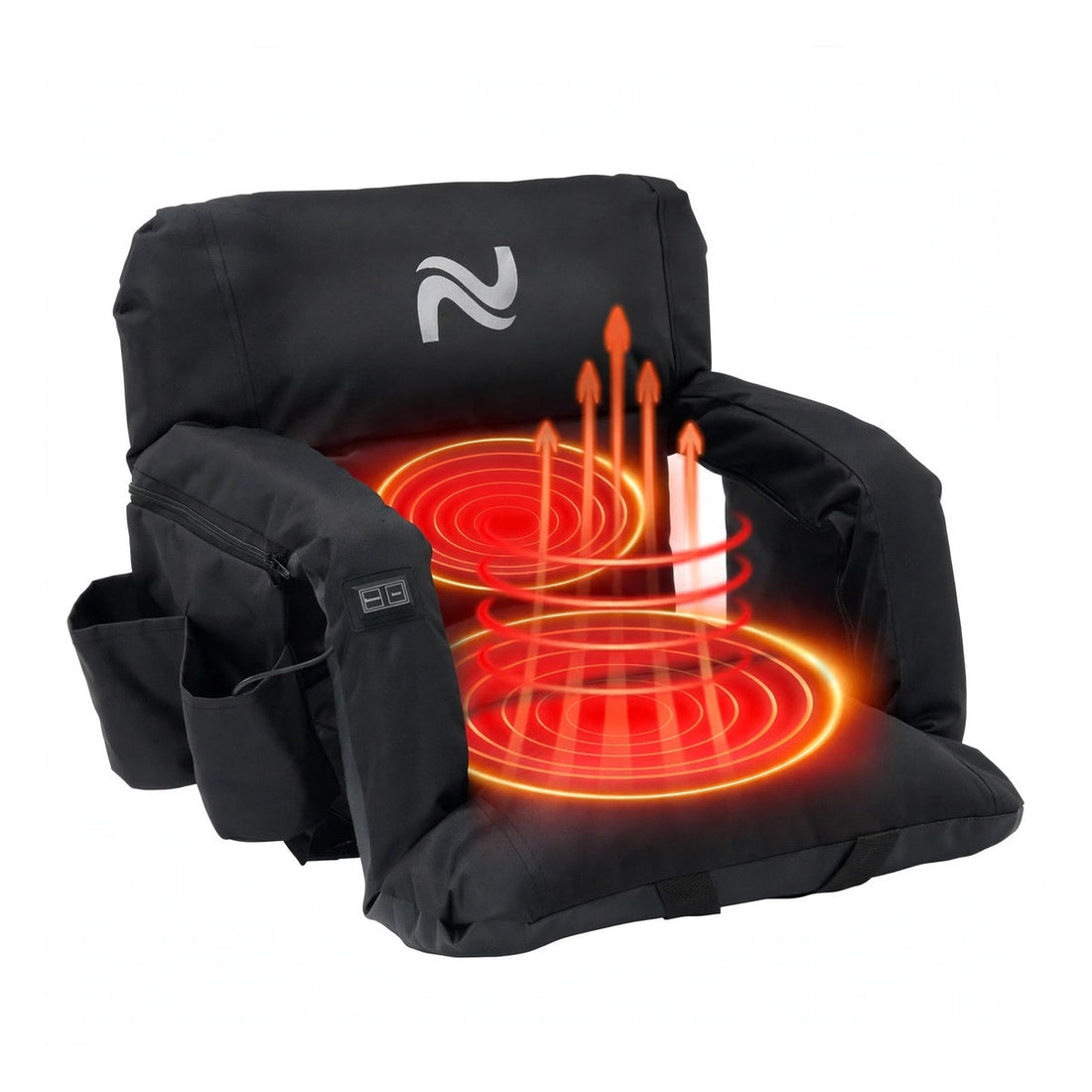 USB Heated Stadium Seat with Backrest, 3 Heat Levels and Carry Straps - reference gallery 2