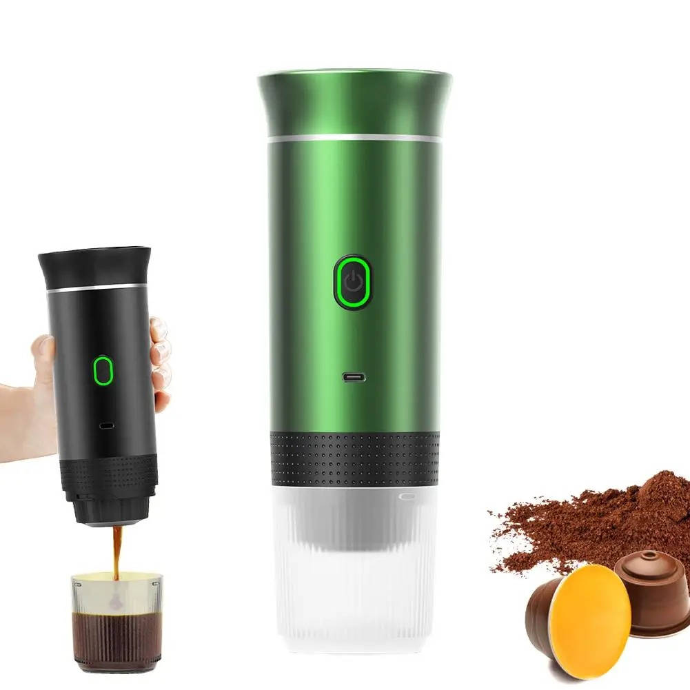 Portable Coffee Maker for Grounds & Capsules, USB-C Charging