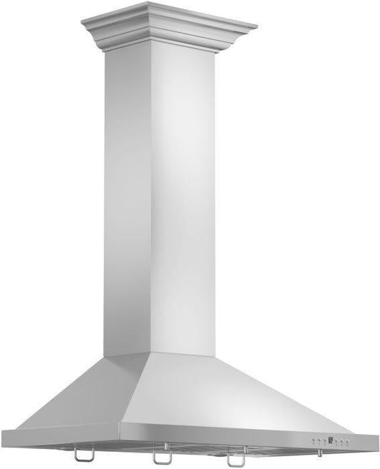ZLINE 42 in. Wall Mount Range Hood Convertible Vent Stainless Steel Crown Molding KBCRN (KBCRN-42)