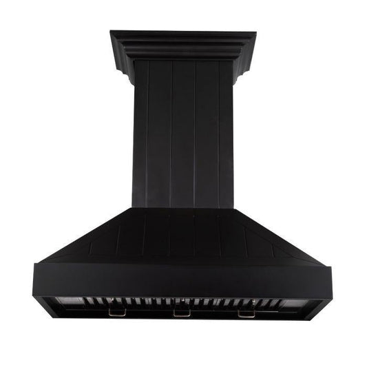ZLINE 36 in Wall Mount Range Hood Wooden Black Finish Kitchen Ventilation (KPCC-36)