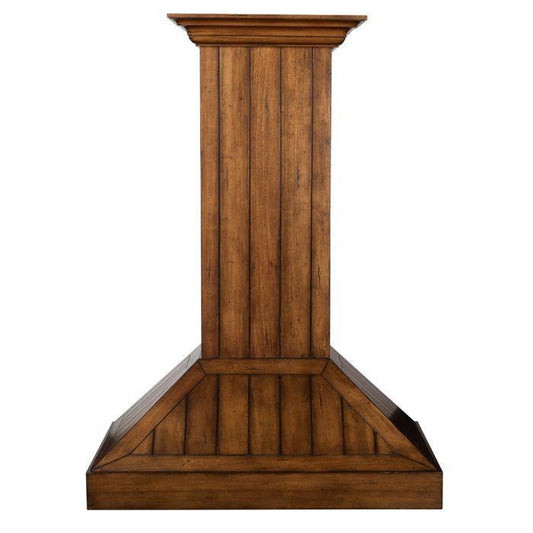 ZLINE 36 in. Wall Mount Range Hood – Rustic Light Wood Finish – Wooden Design – KPLL-36