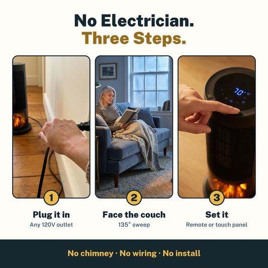 1500W Ceramic Space Heater with Flame Effect, 135° Oscillation and Remote - reference gallery 2