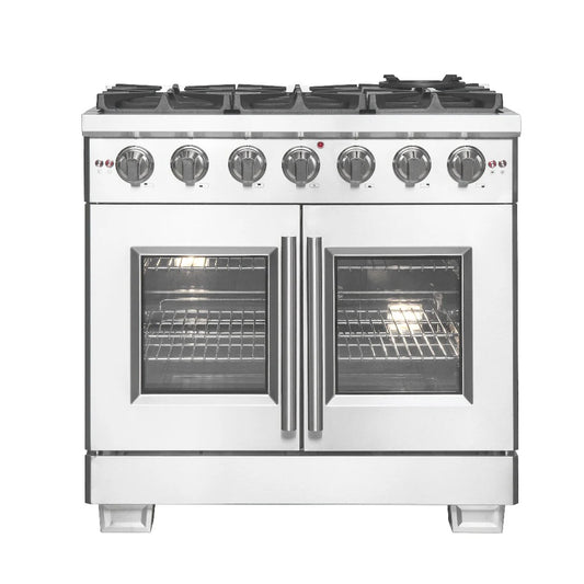 Forno Capriasca 36-Inch Freestanding All-Gas Range with French Door, 5.36 cu. ft. Oven, Stainless Steel (Model FFSGS6460-36)
