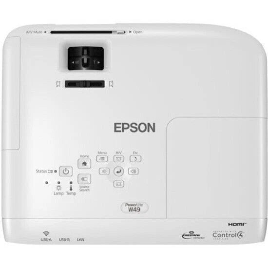 Epson PowerLite W49 WXGA LCD Projector, 3800 Lumens, 1280 x 800