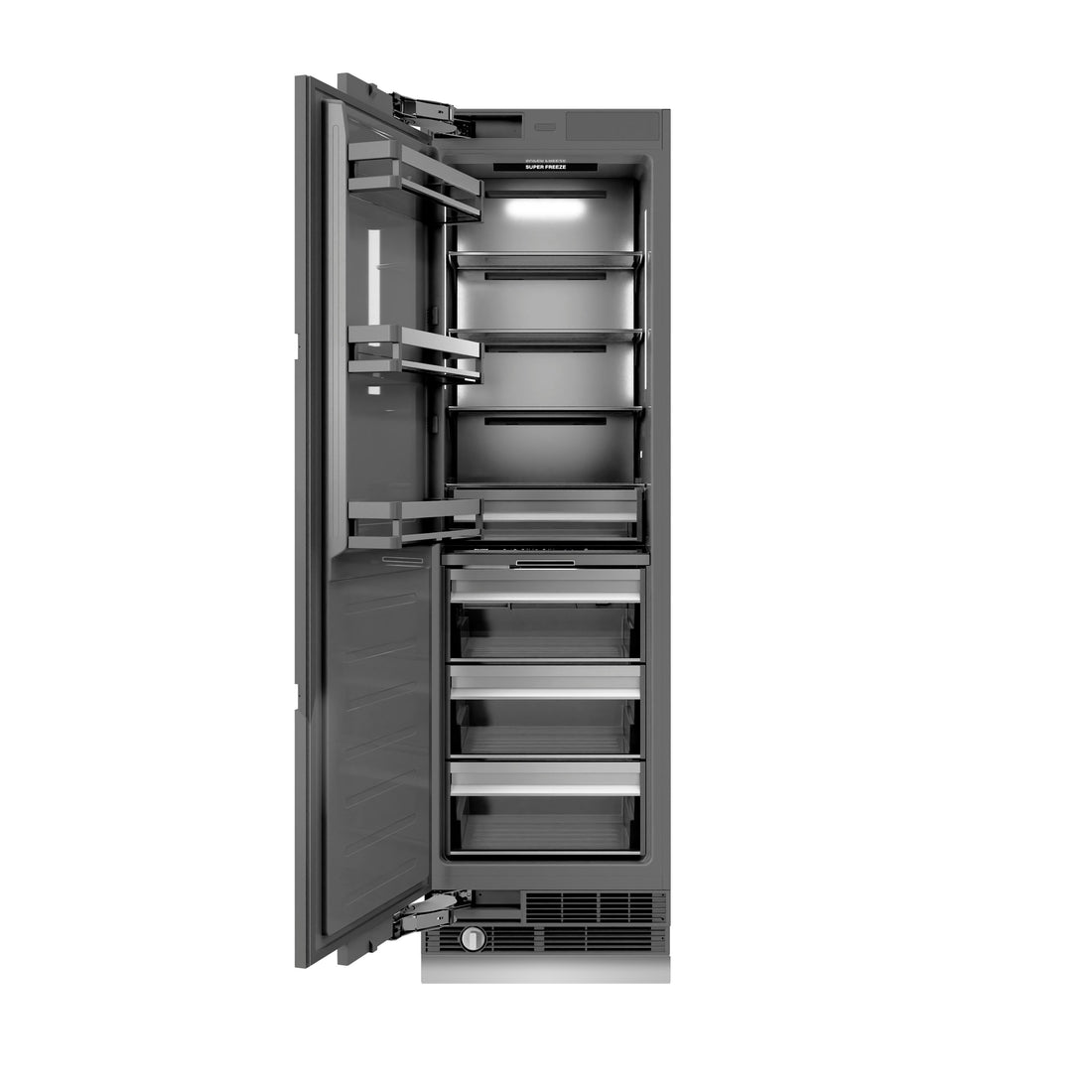 ZLINE Autograph 24" 12.4 cu. ft. Panel Ready Column Freezer with Graphite Gray Interior and Champagne Bronze Accents, RBCFVZ-24-CB
